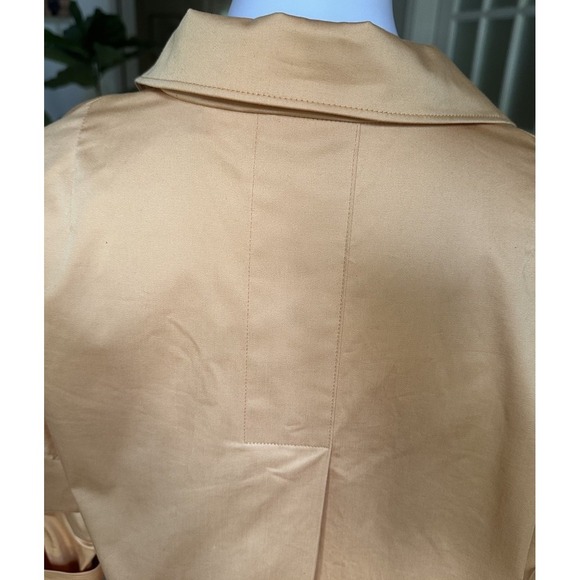 Elie Tahari Blue Label Tunic Blouse M Gold Cotton Blend 3/4 Sleeve V-Neck Top - Picture 4 of 7